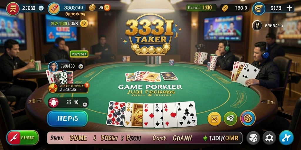 Tampilan gameplay poker yang mendebarkan di 333I.