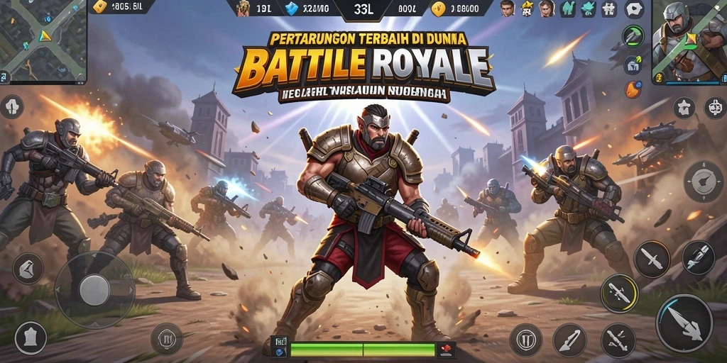 Tangkapan layar gameplay 33L menampilkan pertarungan seru Battle Royale.