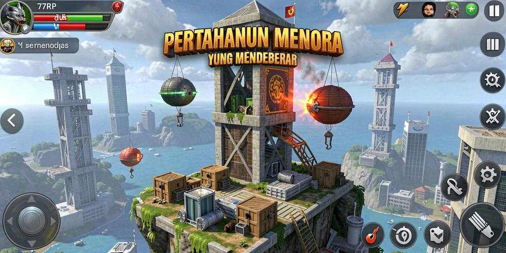Tangkapan layar dari gameplay menegangkan di 77RP.