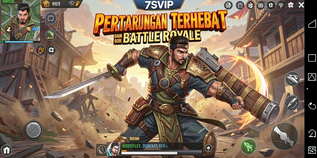 Tampilan seru gameplay 7SVIP dalam pertarungan Battle Royale.