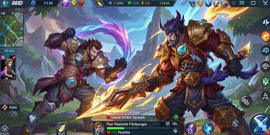 Tampilan aksi seru dalam game MOBA 88ID.