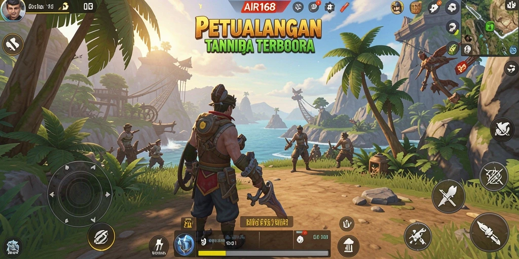 Screenshot gameplay menunjukkan eksplorasi dunia terbuka yang luas.