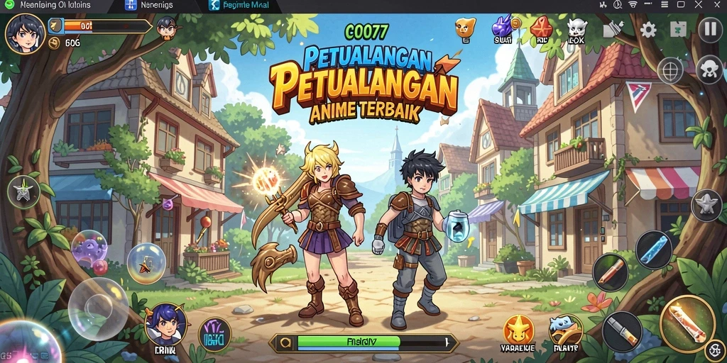 Tampilan gameplay C0077 yang menakjubkan dengan karakter anime.