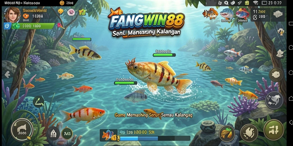 Screenshot FANGWIN88 memperlihatkan aksi memancing seru dengan grafis menarik.