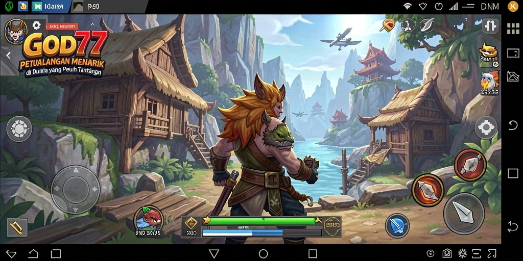 Screenshot utama GOD77 menampilkan aksi seru di dunia petualangan.