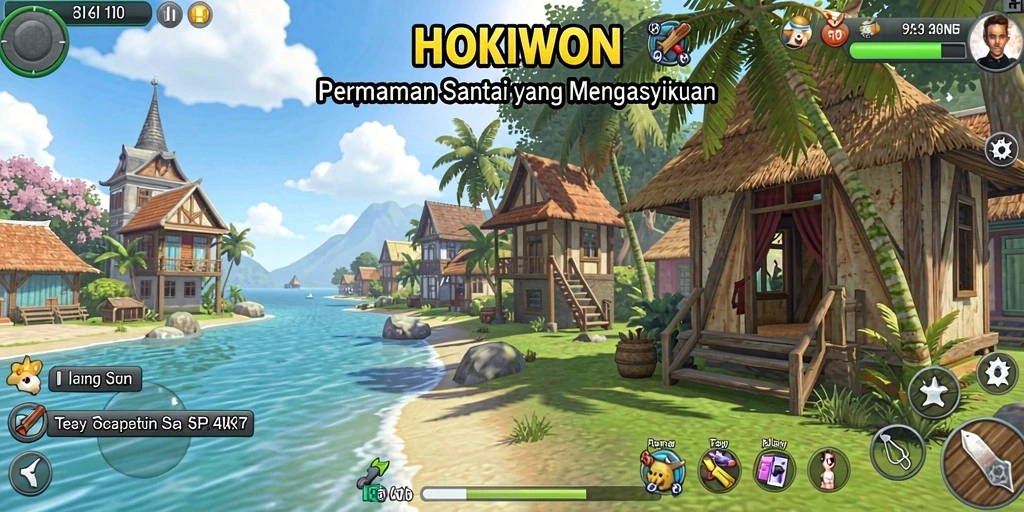 Screenshot gameplay yang seru dan penuh warna dari HOKIWON.