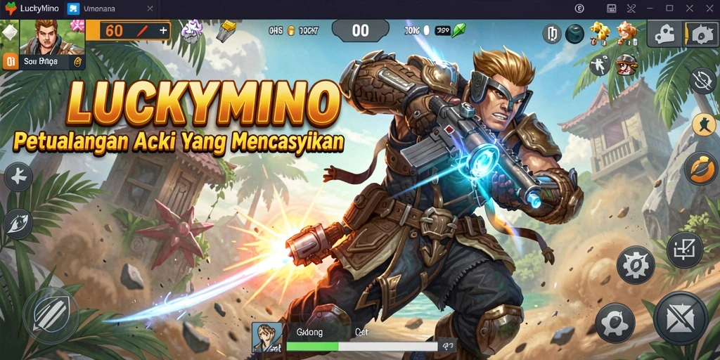 Tampilan mendebarkan dari gameplay LUCKYMINO yang penuh aksi.