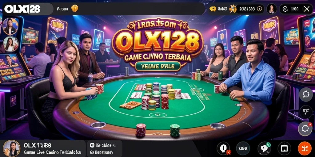 Screenshot OLX128 menampilkan gameplay Live Casino yang menarik.