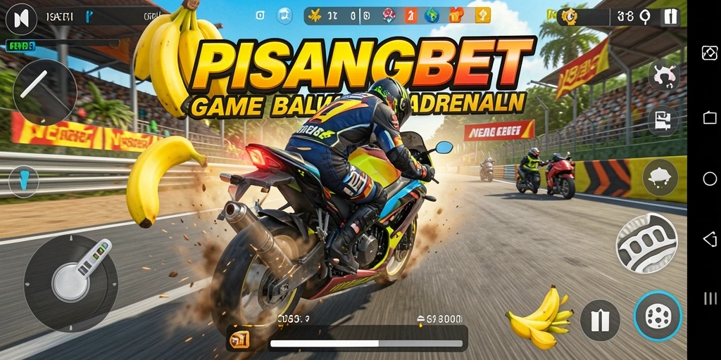 Tampilan gameplay PISANGBET yang seru dan menegangkan saat balap motor.