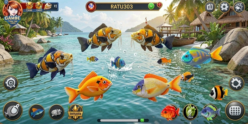 Tampilan gameplay Tembak Ikan yang seru dan menantang.