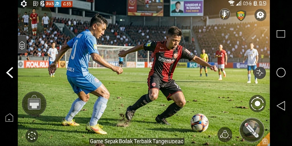 Tampilan gameplay seru dalam game sepak bola RK55.