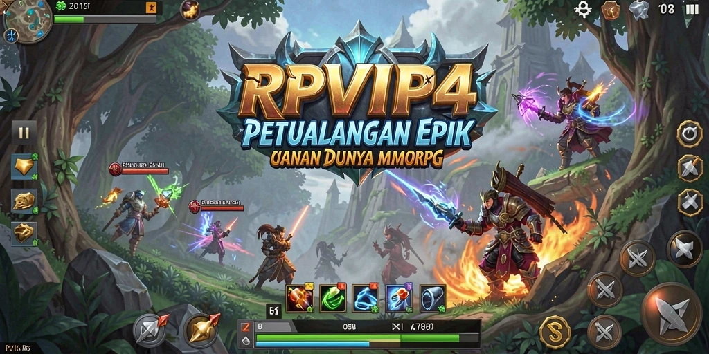 Screenshot gameplay RPVIP4 menunjukkan petualangan seru dalam dunia MMORPG.