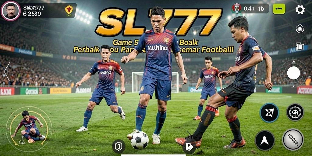 Tampilan gameplay SL777 yang mendebarkan dengan aksi sepak bola nyata.