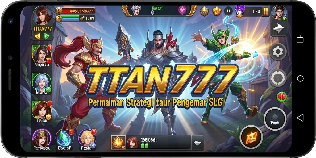 Tangkapan layar gameplay menampilkan aksi pertempuran strategis di TITAN777.