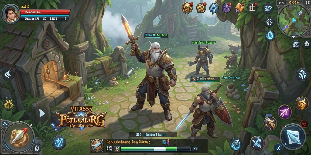 Tampilan gameplay RPG VITA555 dengan karakter dan dunia yang menakjubkan.