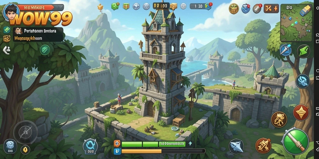 Tampilan gameplay WOW99 yang intens dalam pertempuran Tower Defense.